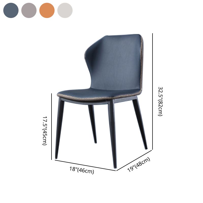 Industrial Style Wingback Dining Chairs Leather Dining Side Chairs for Kitchen (Set of 2) Clearhalo ' kitchen&dining_furn' 'Dining Chairs' 'Dining Tables & Seating' 'dining_chair' 'furn' 'furn_dining_chair' 'Furniture' 'furniture_dining_chair' 'Kitchen & Dining Furniture' 'kitchen' 1200x1200_bac54175-98dc-41df-a801-3d36e4239ae7