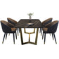 Rectangle Trestle Counter Luxury Table Black Fixed Table of Sintered Stone Clearhalo 'Dining Tables & Seating' 'Dining Tables' 'dining_table' 'furn' 'furn_dining_table' 'Furniture' 'furniture_dining_table' 'Kitchen & Dining Furniture' 1200x1200_bac5532a-2537-4d2b-ad94-12129f00a380