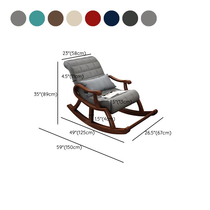 Single Lounge Lazy Sofa Chair Wood Base Rocking Chair for Living Room Clearhalo 'Chairs & Seating' 'furn' 'furn_rocking_chairs' 'Furniture' 'Living Room Furniture' 'Rocking Chairs' 'rocking_chairs' 1200x1200_bac63de9-7546-4424-99de-569786f8a308