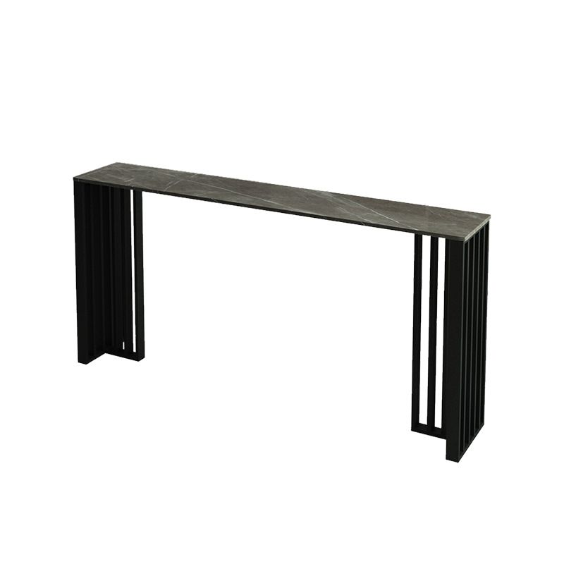 Modern Rectangle Bar Dining Table Indoor Bar Height Table with Iron Base 42-Inch Top Clearhalo 'Bar Furniture' 'Bar Tables' 'bar_tables' 'furn' 'furn_bar_tables' 'Furniture' 'furniture_bar_tables' 'Kitchen & Dining Furniture' 'kitchen&dining_furn' 'kitchen' 1200x1200_bac64243-fd62-4c75-83bd-c787a16f3199