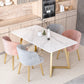 Scandinavian Sintered Stone Dining Table Set with Rectangle Table and Metal Base Home Dining Set Clearhalo 'Dining Room Sets' 'Dining Tables & Seating' 'dining_room_set' 'furn' 'furn_dining_room_set' 'Furniture' 'furniture_dining_room_set' 'Kitchen & Dining Furniture' 'kitchen&dining_furn' 'kitchen' 1200x1200_bac98897-5db5-4dd9-bdea-91af8ff1c642