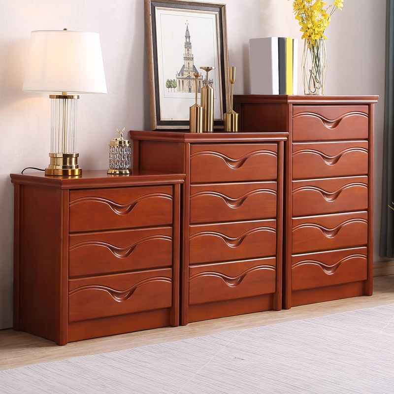 Mid-Century Modern Brown Accent Chest with Drawers Chest in Rubberwood Clearhalo 'Cabinets & Chests' 'cabinets_chests' 'furn' 'furn_cabinets_chests' 'Furniture' 'Living Room Furniture' 1200x1200_bac9e1b4-ae42-4eea-a881-85509c68e22b