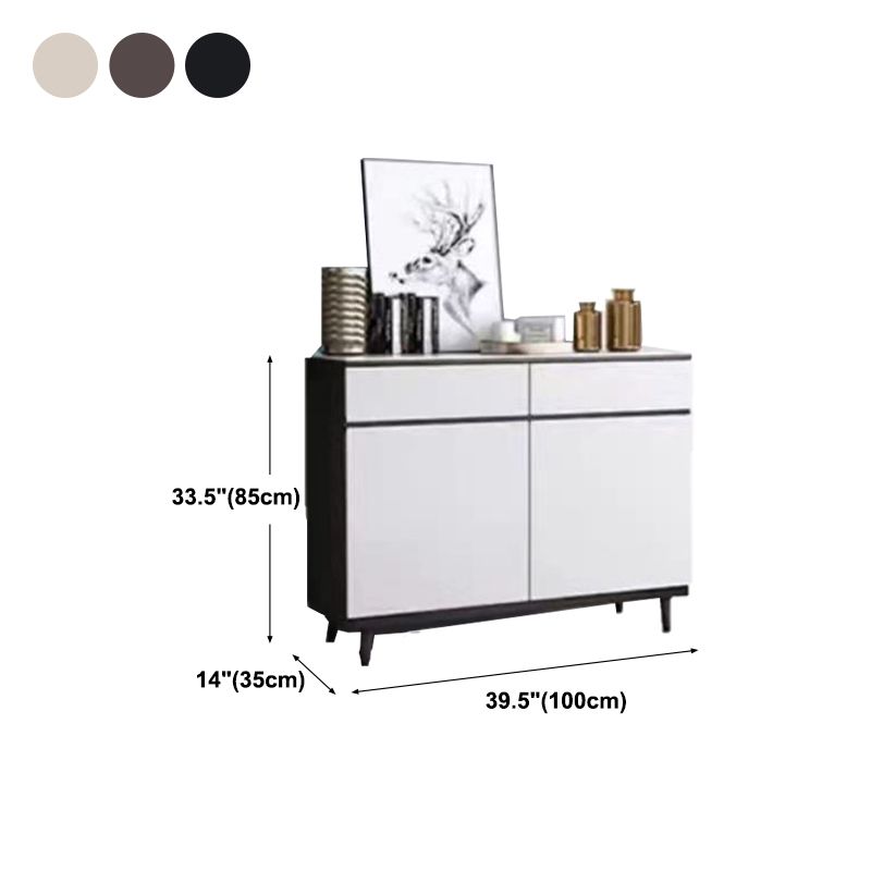 Modern Engineered Wood 33.4"H Sideboard Buffet 2-Drawer Dining Room Buffet Server Clearhalo 'buffet_sideboard' 'Buffets & Sideboards' 'furn' 'furn_buffet_sideboard' 'Furniture' 'Kitchen & Dining Furniture' 1200x1200_baca4514-5568-483a-8384-bda97b6c19eb