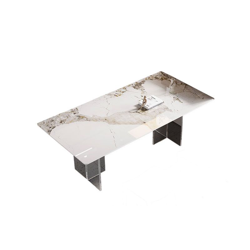 Modern Sintered Stone Dining Table Acrylic Dinner Room Kitchen Table Clearhalo 'Dining Tables & Seating' 'Dining Tables' 'dining_table' 'furn' 'furn_dining_table' 'Furniture' 'furniture_dining_table' 'Kitchen & Dining Furniture' 'kitchen' 'kitchen_dining_table' 1200x1200_baca9656-f245-4b09-8708-a2b396561d8d