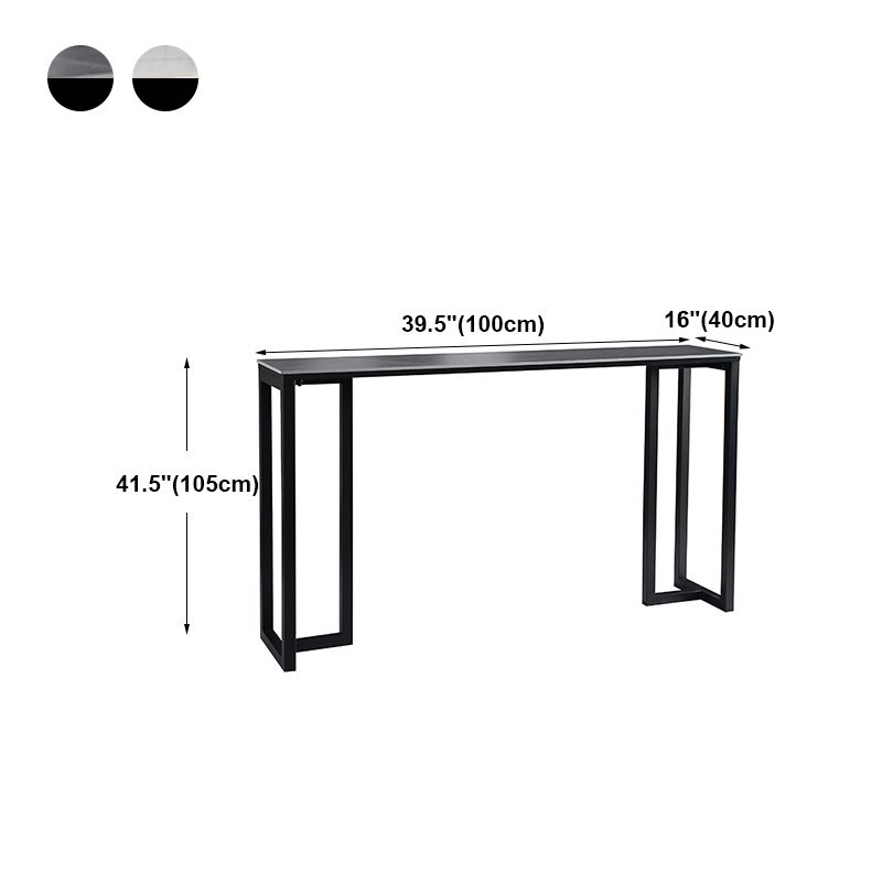 Contemporary Rectangle Bar Dining Table Indoor Bar Table with Black Metal Base Clearhalo 'Bar Furniture' 'Bar Tables' 'bar_tables' 'furn' 'furn_bar_tables' 'Furniture' 'furniture_bar_tables' 'Kitchen & Dining Furniture' 'kitchen&dining_furn' 'kitchen' 1200x1200_bacaae34-3fd8-43c8-aaff-c63ca426f8f1