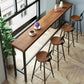 Pine Wood Bar Table Industrial Bar Table with Black Trestle Base Clearhalo 'Bar Furniture' 'Bar Tables' 'bar_tables' 'furn' 'furn_bar_tables' 'Furniture' 'furniture_bar_tables' 'Kitchen & Dining Furniture' 1200x1200_bace970f-642e-4a91-a72d-32b68bbaef85