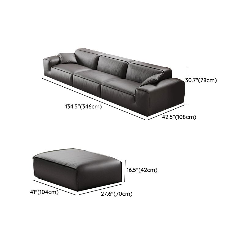 Black Genuine Leather Sectionals 30.7" H Square Arm Sectional Sofa Set Clearhalo 'furn' 'furn_sectionals' 'Furniture' 'Living Room Furniture' 'Sectionals' 1200x1200_bad0102c-05d4-4881-8a87-e239eaef7cf5