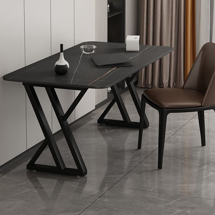 Bureau d'écriture en pierre industrielle bureau de bureau rectangulaire pour la maison