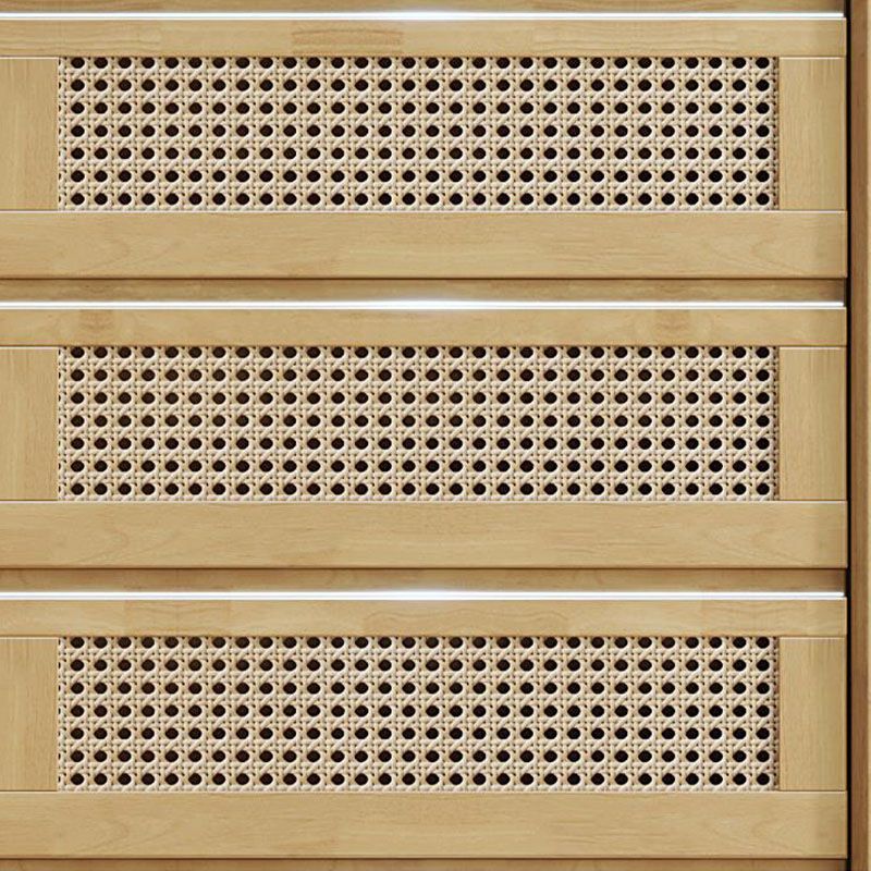 25.6" W Rattan Accent Chest in Rubberwood with Storage Drawers Clearhalo 'Cabinets & Chests' 'cabinets_chests' 'furn' 'furn_cabinets_chests' 'Furniture' 'Living Room Furniture' 1200x1200_bad1e992-b17f-4312-9902-43810e353c12