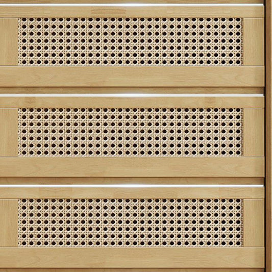 25.6" W Rattan Accent Chest in Rubberwood with Storage Drawers Clearhalo 'Cabinets & Chests' 'cabinets_chests' 'furn' 'furn_cabinets_chests' 'Furniture' 'Living Room Furniture' 1200x1200_bad1e992-b17f-4312-9902-43810e353c12