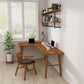 Solid Wood Writing Desk Contemporary L-Shape Brown Office Desk