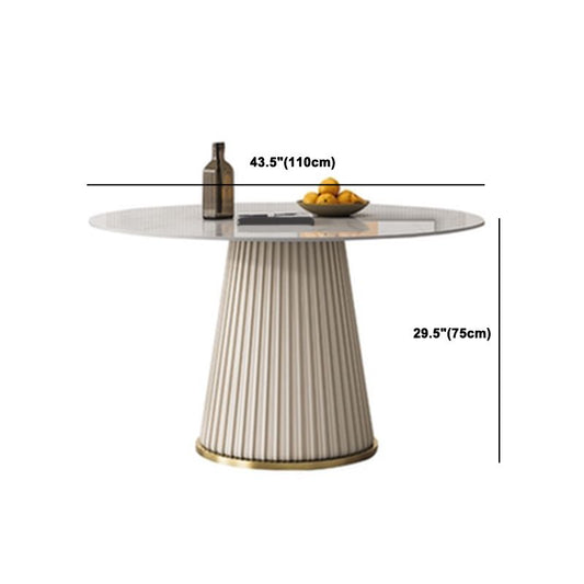 Contemporary Sintered Stone Table Round Table Set 1/3/4/5/6/7 Pieces Dining Set Clearhalo 'Dining Room Sets' 'Dining Tables & Seating' 'dining_room_set' 'furn' 'furn_dining_room_set' 'Furniture' 'Kitchen & Dining Furniture' 1200x1200_bad29b73-87a7-4a50-9073-249c26abd678