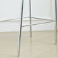Modern Armless Backrest Counter Stool Iron Bar Stool with Wooden Seat and Pedal for Cafe