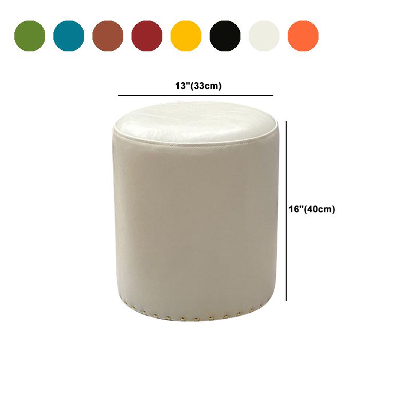 Modern PU Leather Pouf Chair Plain Cylinder Shape Nailhead Trim Sherpa Pouf Clearhalo 'furn' 'furn_ottomans_poufs' 'Furniture' 'Living Room Furniture' 'Ottomans & Poufs' 'ottomans_poufs' 1200x1200_bad3a189-e0b2-4f43-af66-a8a8b9cf7b9b