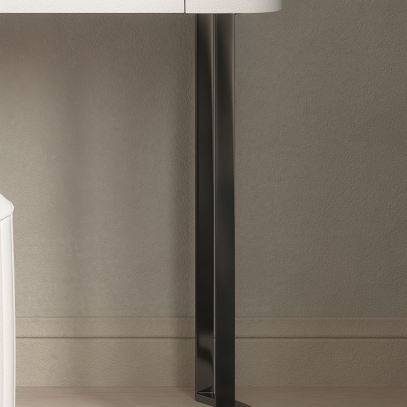 Modern Simple 2-Drawer Vanity Table Stone Top Dressing Table in White with Stool