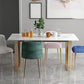 Rectangle White Dining Table Traditional Luxury Dining Table with Gold Frame