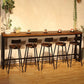 Glam Style Rectangle Bar Table Trestle Base Bar Dining Table for Home
