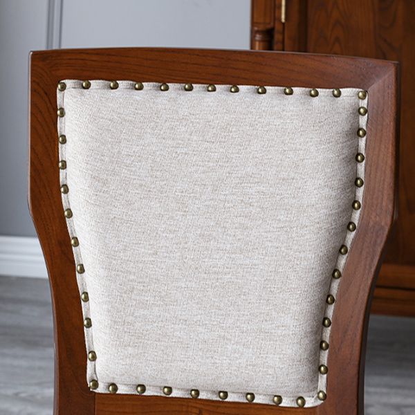 Moderne zijstoel gestoffeerde eetkamerstoelen met een houten basis voor eetkamer