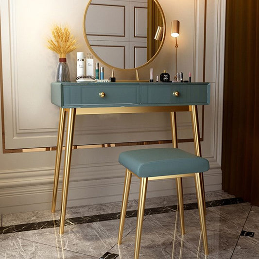 Glam 29.5 "Vanity di trucco in legno di altezza con cassetti e specchio