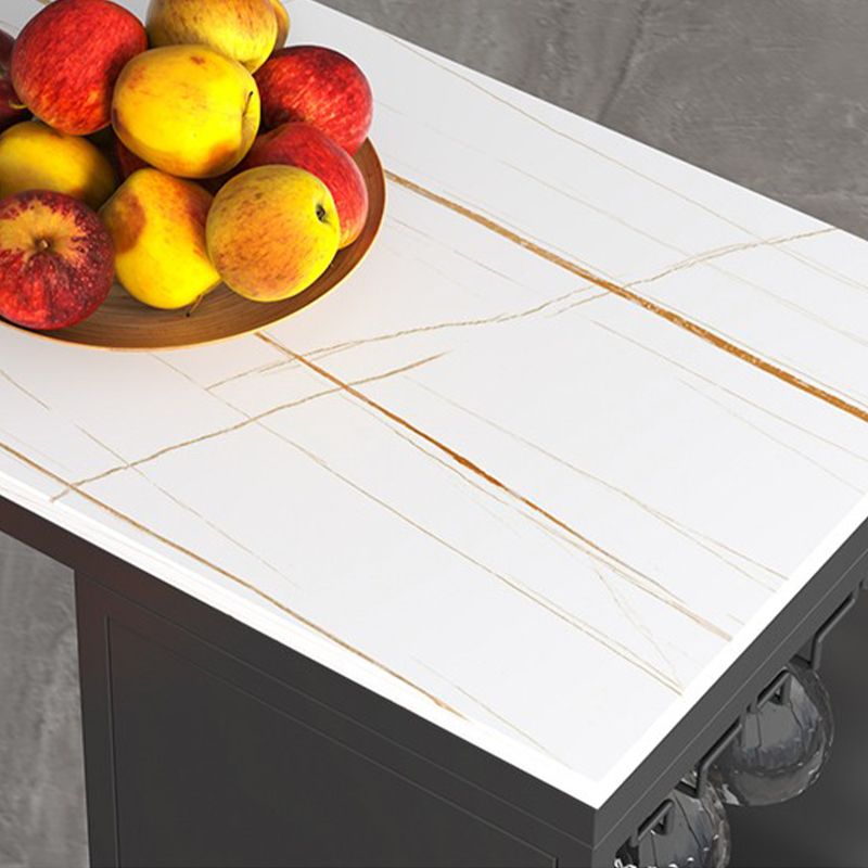Pedestal Sintered Stone Bar Table Modern Dining Table with Storage Shelves Clearhalo 'Bar Furniture' 'Bar Tables' 'bar_tables' 'furn' 'furn_bar_tables' 'Furniture' 'Kitchen & Dining Furniture' 1200x1200_bada3021-f9e9-4cfc-b50a-e45b14229b5f