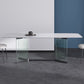 Modern Stone Double Pedestal Dining Table Rectangle White Top Table for Home Clearhalo 'Dining Tables & Seating' 'Dining Tables' 'dining_table' 'furn' 'furn_dining_table' 'Furniture' 'furniture_dining_table' 'Kitchen & Dining Furniture' 'kitchen' 'kitchen_dining_table' 1200x1200_bada7425-3b14-4c2c-8aa7-8b0cd7fd9676