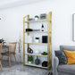 Glam Style Bookshelf Open Back Gold Bookcase for Home Office and Study Room Clearhalo 'Bookcases' 'furn' 'furn_bookcases' 'Furniture' 'furniture_bookcases' 'kitchen' 'kitchen_bookcases' 'Living Room Furniture' 'Office Furniture' 1200x1200_badbf6c5-0722-4a74-9e1c-b3dd0755bf5a