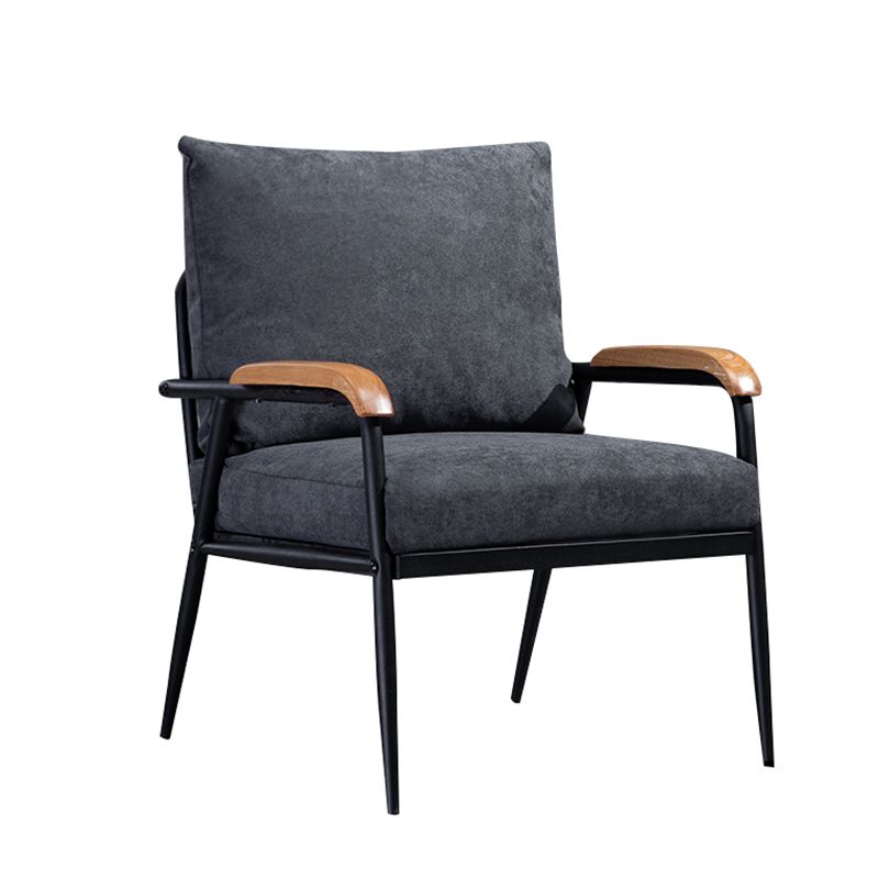 Black Classic Industrial Cushions Cotton Blend Sofa 25.6"High Square Arm Sofa Clearhalo 'furn' 'furn_sofas' 'Furniture' 'furniture_sofas' 'kitchen' 'kitchen_sofas' 'Living Room Furniture' 'Sofa' 'sofas' 1200x1200_badcdf33-c362-4e2e-8830-6c217a271c77