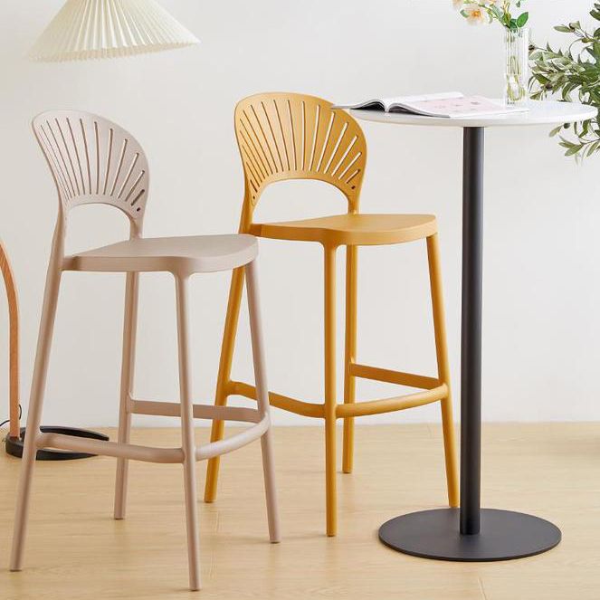Modern Low Back Bar Stool Plastic Footrest Stackable Counter Stool Clearhalo 'Bar Furniture' 'Bar Stools' 'bar_stools' 'furn' 'furn_bar_stools' 'Furniture' 'Kitchen & Dining Furniture' 1200x1200_badcecc4-c0f4-42bf-ac37-5fe87d83298b