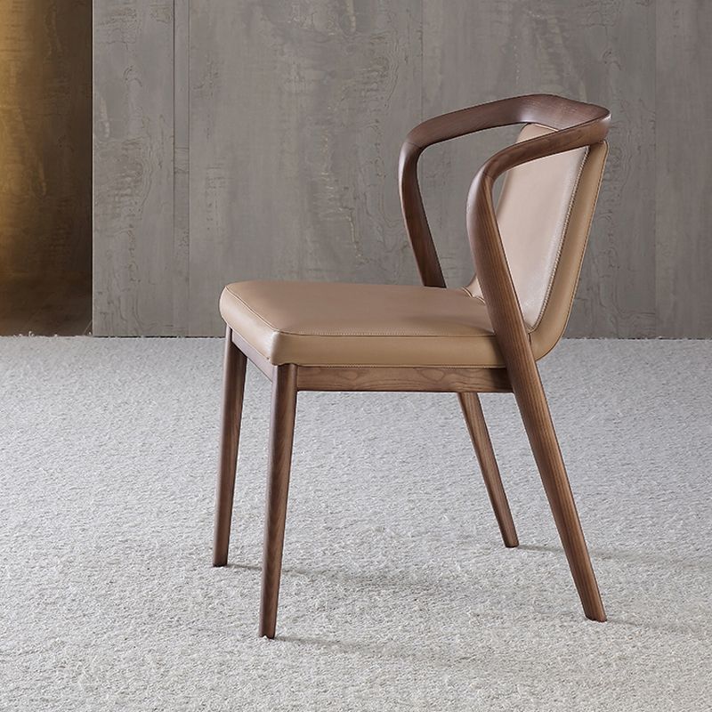 Comedor silla lateral contemporánea silla de comedor tapizada a madera maciza
