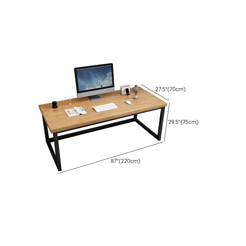 Industrial Solid Wood Office Desk 29.53" Tall Rectangular Writing Desk with Sled Base Clearhalo 'furn' 'furn_office_desk' 'Furniture' 'Office Desks' 'Office Furniture' 'office_desk' 1200x1200_badd7c26-cbb6-4504-8766-5d8b65d27727