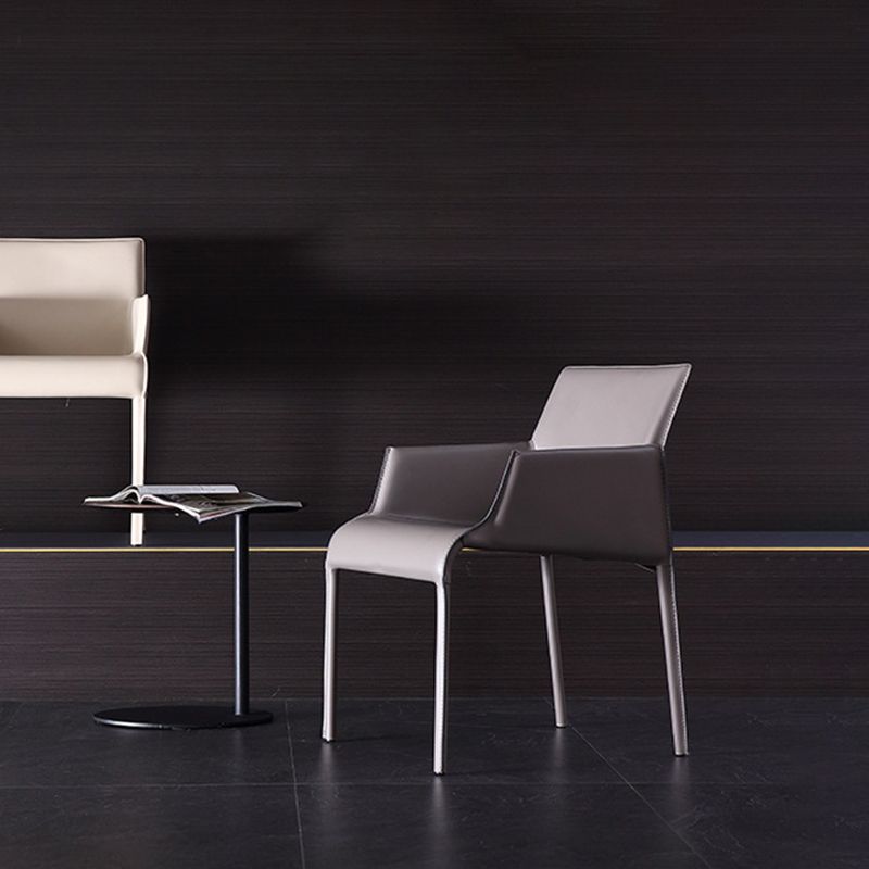 Modern Design Leather Chair Kitchen Solid Back Single Dining Arm Chair Clearhalo ' kitchen&dining_furn' 'Dining Chairs' 'Dining Tables & Seating' 'dining_chair' 'furn' 'furn_dining_chair' 'Furniture' 'furniture_dining_chair' 'Kitchen & Dining Furniture' 'kitchen' 1200x1200_baddf5c4-4030-4796-b2f9-d34eca9c727e