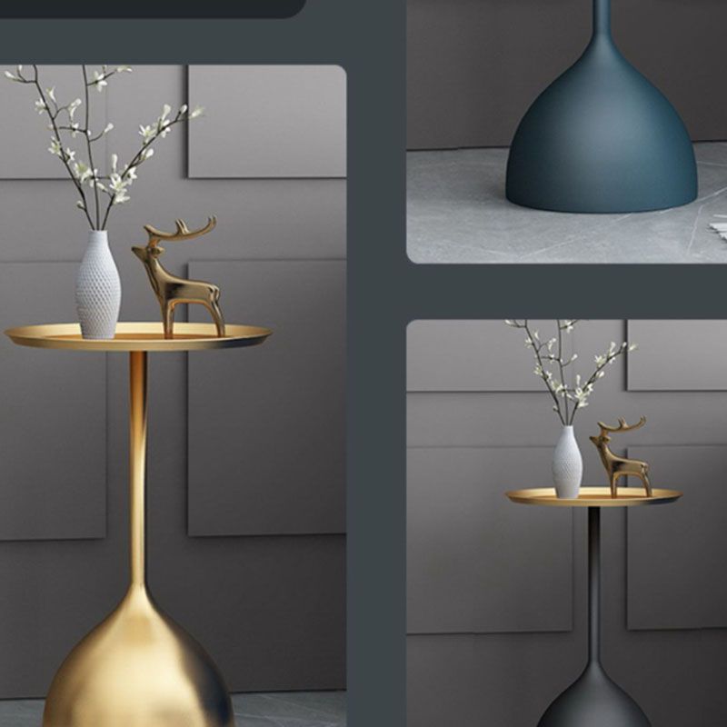 Tavolino in metallo tondo rotondo in metallo alto 21 "Tavolino.