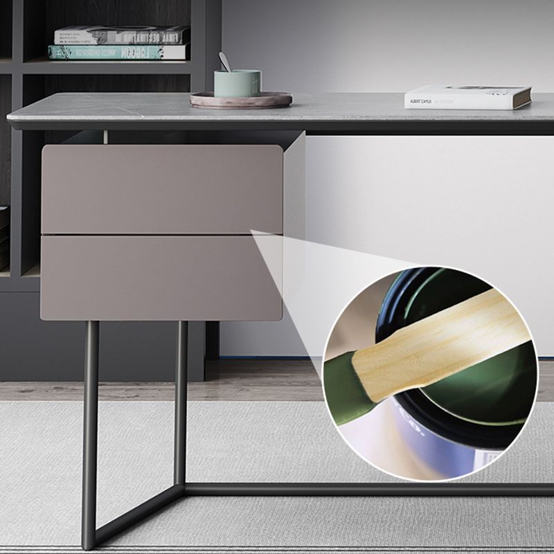 Modern Stone Top Office Desk Rectangle Task Desk with 2 Drawers for Home Clearhalo 'furn' 'furn_office_desk' 'Furniture' 'Office Desks' 'Office Furniture' 'office_desk' 1200x1200_bae1785c-ed5d-4b11-8db8-cd203571bc72