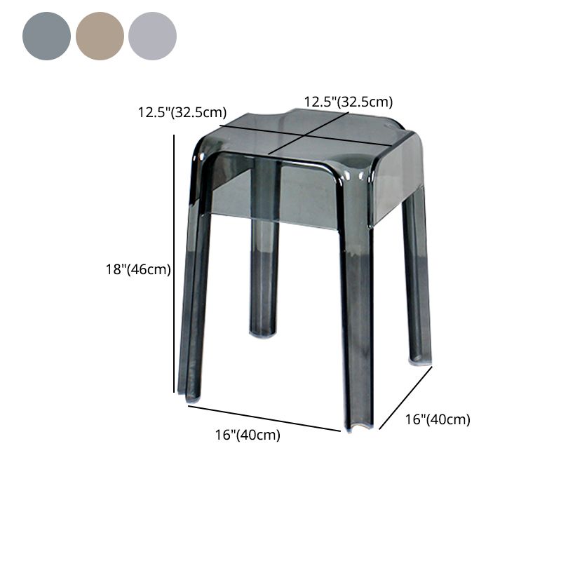 Nordic Plastic Stackable Barstool Simple Indoor Tall Stool with Square Seat Clearhalo 'Bar Furniture' 'Bar Stools' 'bar_stools' 'furn' 'furn_bar_stools' 'furniture_bar_stools' 'Kitchen & Dining Furniture' 'kitchen&dining_furn' 'kitchen' 'kitchen_furn' Furniture' 1200x1200_bae1ec20-e1ad-42dc-b8d4-389ed15d817f
