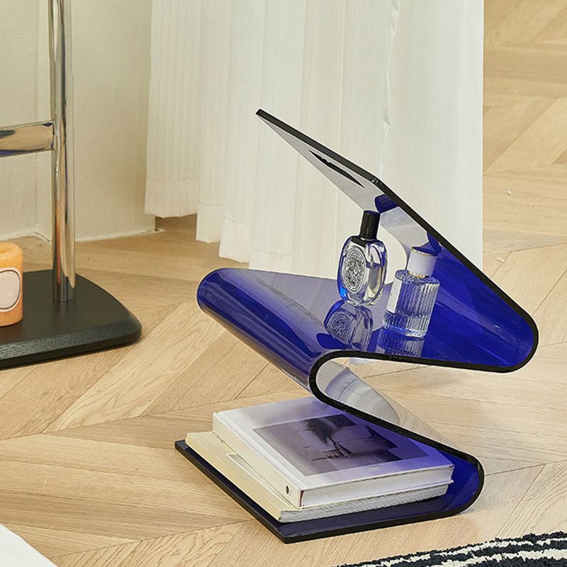 Contemporary Antique Finish Shelf Bookshelf Acrylic Geometric Bookcase