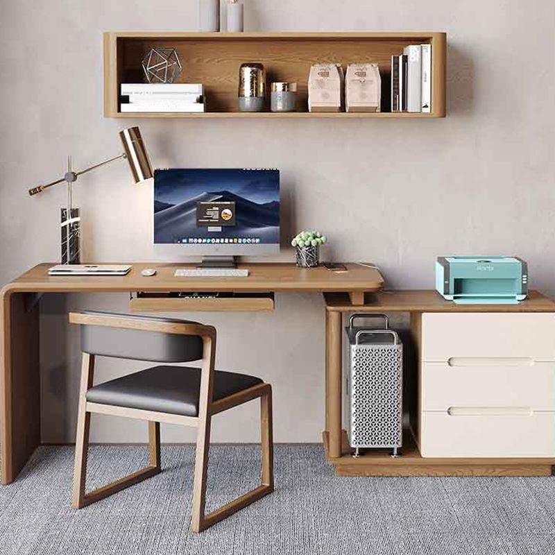 Scrivania per ufficio a forma di L contemporanea scrivania in legno massiccio per casa