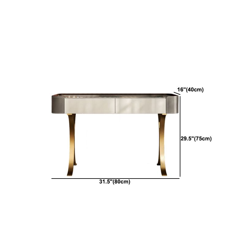 2 cajones de tocador con taburete Glam Stone Top Manaup Tocador de tocador