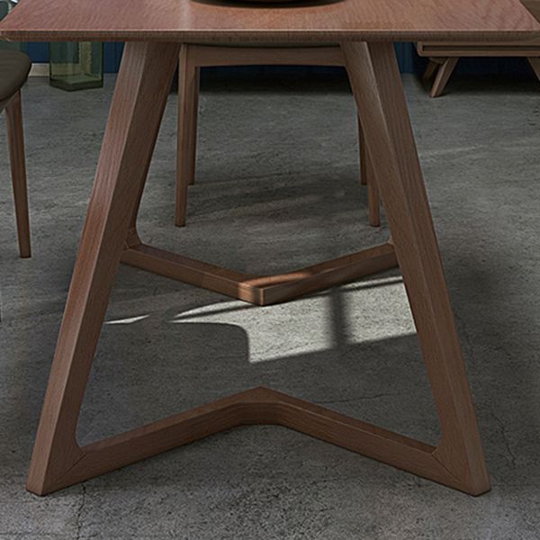 Contemporánea 1/4/5 Piezas Muebles Rectángulo Mesa de comedor de madera maciza colocada en marrón