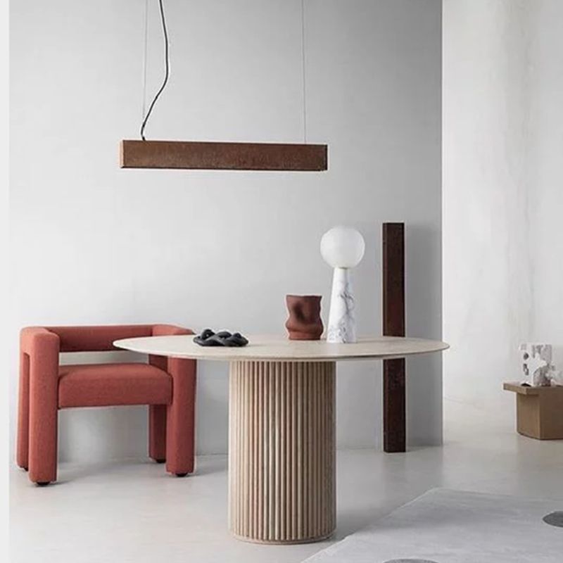 Contemporary Round Dining Table Ash Solid Wood Table with Pedestal Base for Dining Room Clearhalo ' dining_table' 'Dining Tables & Seating' 'Dining Tables' 'furn' 'furn_dining_table' 'Furniture' 'furniture_dining_table' 'Kitchen & Dining Furniture' 'kitchen&dining_furn' 'kitchen' 'kitchen_dining_table' 1200x1200_bae3d88c-ecad-4cee-a4b0-e330417653ee