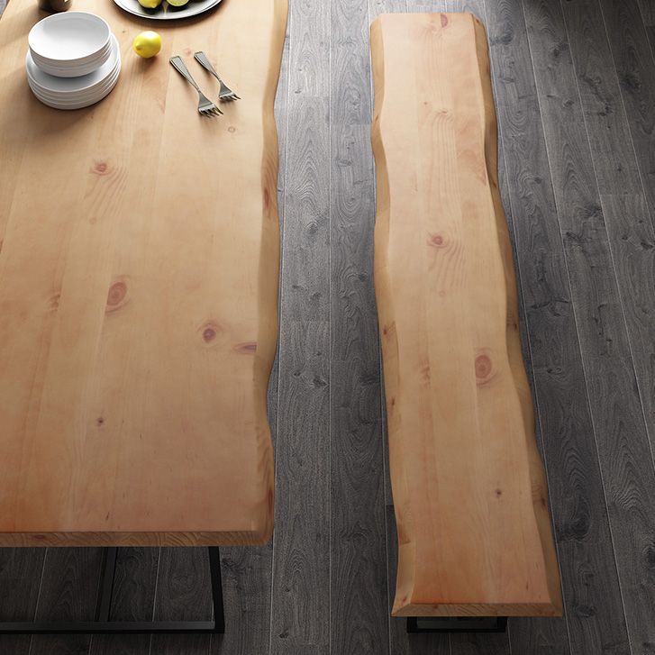 Industrial 1/2/5 Pieces Dining Set Solid Wood Double Pedestal Dinette Set