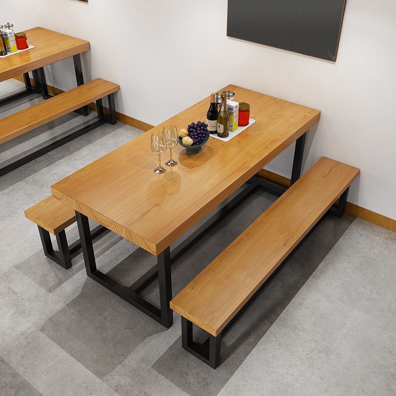 Industrial Rectangle Dining Room Table Solid Wood Table with Trestle Base Clearhalo ' dining_table' 'Dining Tables & Seating' 'Dining Tables' 'furn' 'furn_dining_table' 'Furniture' 'furniture_dining_table' 'Kitchen & Dining Furniture' 'kitchen&dining_furn' 'kitchen' 'kitchen_dining_table' 1200x1200_bae416c3-7d35-4862-bbb6-c9685820b3fb