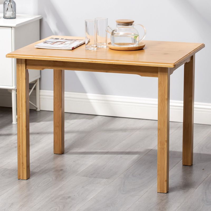 Modern Rectangle Dining Table for Home Brown Wood Dinette Table
