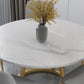 Round Marble Top Dining Table in White Traditional Luxury Dining Table Clearhalo 'Dining Tables & Seating' 'Dining Tables' 'dining_table' 'furn' 'furn_dining_table' 'Furniture' 'furniture_dining_table' 'Kitchen & Dining Furniture' 1200x1200_bae6982e-d9d1-4bdc-9604-4025ed7b2f30