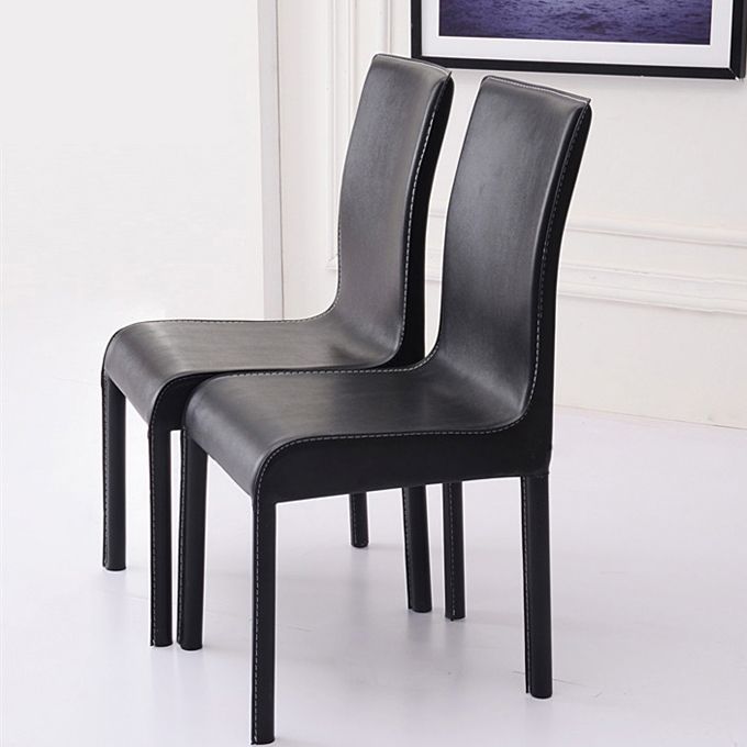 Contemporary Restaurant Leather Side Chair Solid Back Dining Chair (Set of 2) Clearhalo ' kitchen&dining_furn' 'Dining Chairs' 'Dining Tables & Seating' 'dining_chair' 'furn' 'furn_dining_chair' 'Furniture' 'furniture_dining_chair' 'Kitchen & Dining Furniture' 'kitchen' 1200x1200_bae718d0-2b94-427c-bba5-7afc39b717db