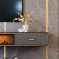 2 Drawers Glam Style TV Stand Stone Wall-mounted TV Cabinet with Door Clearhalo 'furn' 'furn_tv_stands_entertainment_centers' 'Furniture' 'Living Room Furniture' 'TV Stands & Entertainment Centers' 'TV Stands & Media Storage Furniture' 'tv_stands_entertainment_centers' 1200x1200_bae88a45-2473-43ad-ab29-513ffe4f0dd3