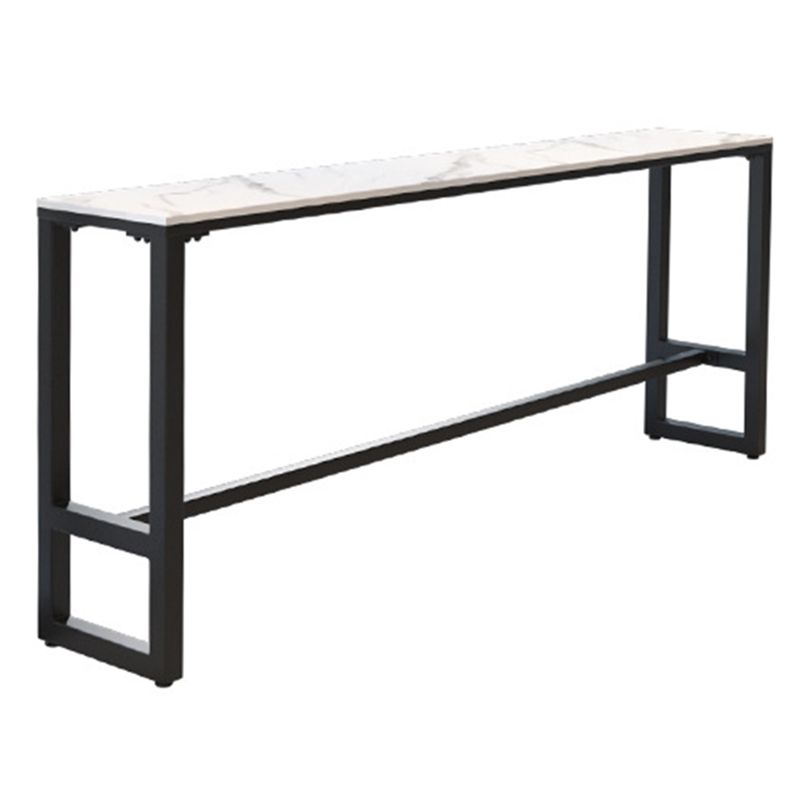 Rectangle Faux Marble Bar Height Table Contemporary Trestle Base Bar Table Clearhalo 'Bar Furniture' 'Bar Tables' 'bar_tables' 'furn' 'furn_bar_tables' 'Furniture' 'Kitchen & Dining Furniture' 1200x1200_bae90b08-7afc-43b1-b48f-b0047b425dfb
