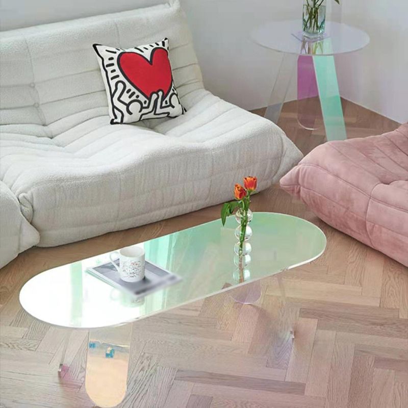 Light Luxury Gradient Colorful Coffee Table Round Oval Acrylic Coffee Table Clearhalo 'Coffee & Accent Tables' 'Coffee Tables' 'coffee_tables' 'furn' 'furn_coffee_tables' 'Furniture' 'Living Room Furniture' 1200x1200_bae9118a-1a92-4699-b4c7-b36a718e80f7