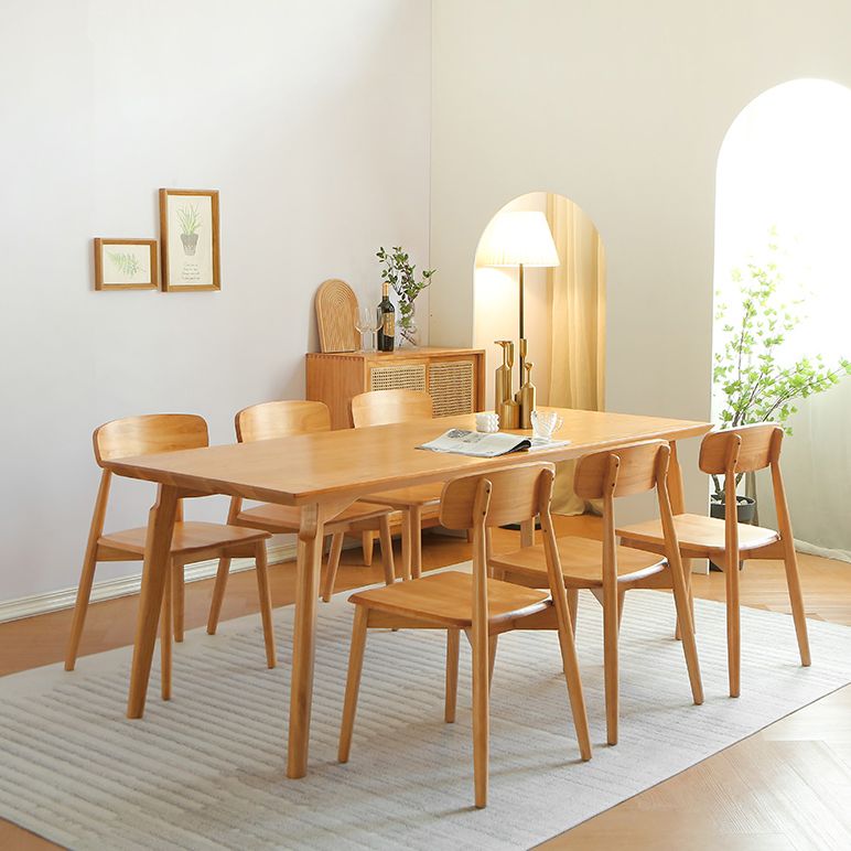 Modern 1/3/5/7 Pieces Dining Set Rectangle Pine Wood Dining Table for Dining Room Clearhalo 'Dining Room Sets' 'Dining Tables & Seating' 'dining_room_set' 'furn' 'furn_dining_room_set' 'Furniture' 'furniture_dining_room_set' 'Kitchen & Dining Furniture' 1200x1200_bae9f550-f300-4edd-bc53-f4e3348b7b13