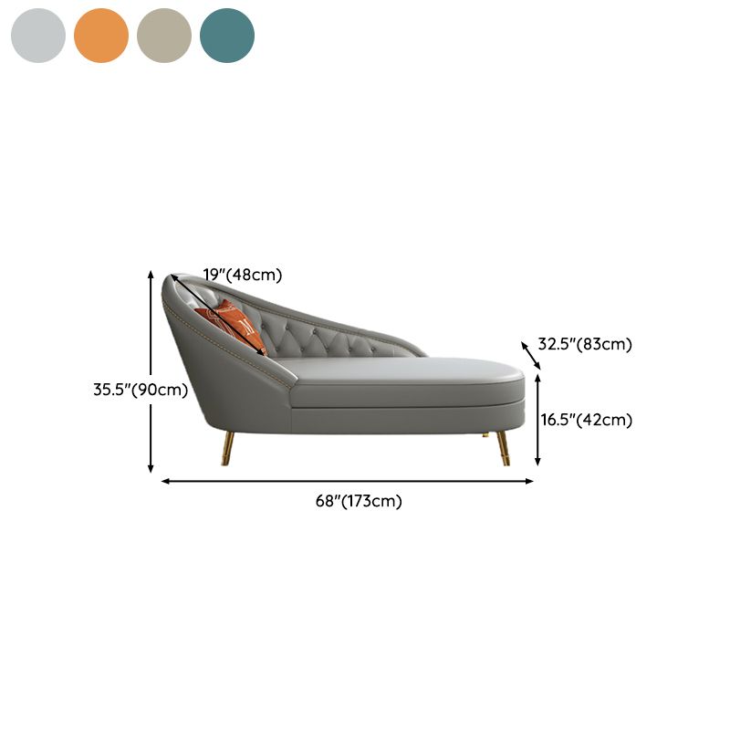 Living Room Chaise Rolled Arms Modern Chaise Lounge with Leather Upholster Clearhalo 'Chairs & Seating' 'Chaise Lounge' 'chaise_lounge' 'furn' 'furn_chaise_lounge' 'Furniture' 'Living Room Furniture' 1200x1200_baeb5b45-61fb-4d18-91e4-55ab09ef6842