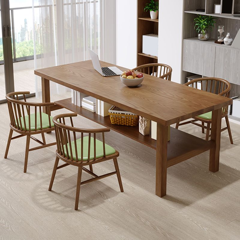 Simplicity Dinette Table Solid Wood Rectangle Dining Room Table in Brown Clearhalo 'Dining Tables & Seating' 'Dining Tables' 'dining_table' 'furn' 'furn_dining_table' 'Furniture' 'Kitchen & Dining Furniture' 1200x1200_baeb8be9-38ef-4d8a-b1c3-8803ba51933c